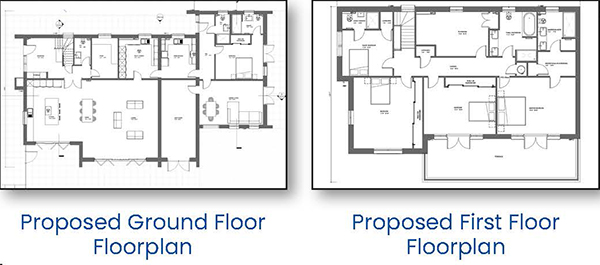 Lot: 65 - SITE WITH PLANNING FOR A FIVE-BEDROOM HOUSE WITH ANNEXE SET IN 0.4 ACRES - Proposed South Elevation